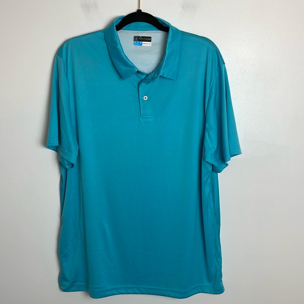 NWOT PGA Tour Dry Fit Polo/Golf Shirt Pro Series Size X-Large Color Turquoise